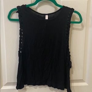 Classic Black Shirt with Knotted sides